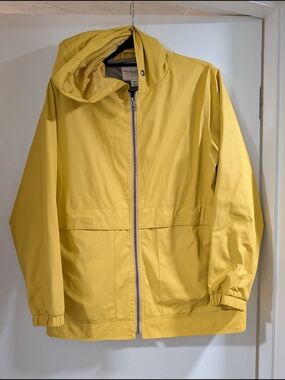 Lightweight Yellow Hooded Raincoat - Casual Men's Outerwear